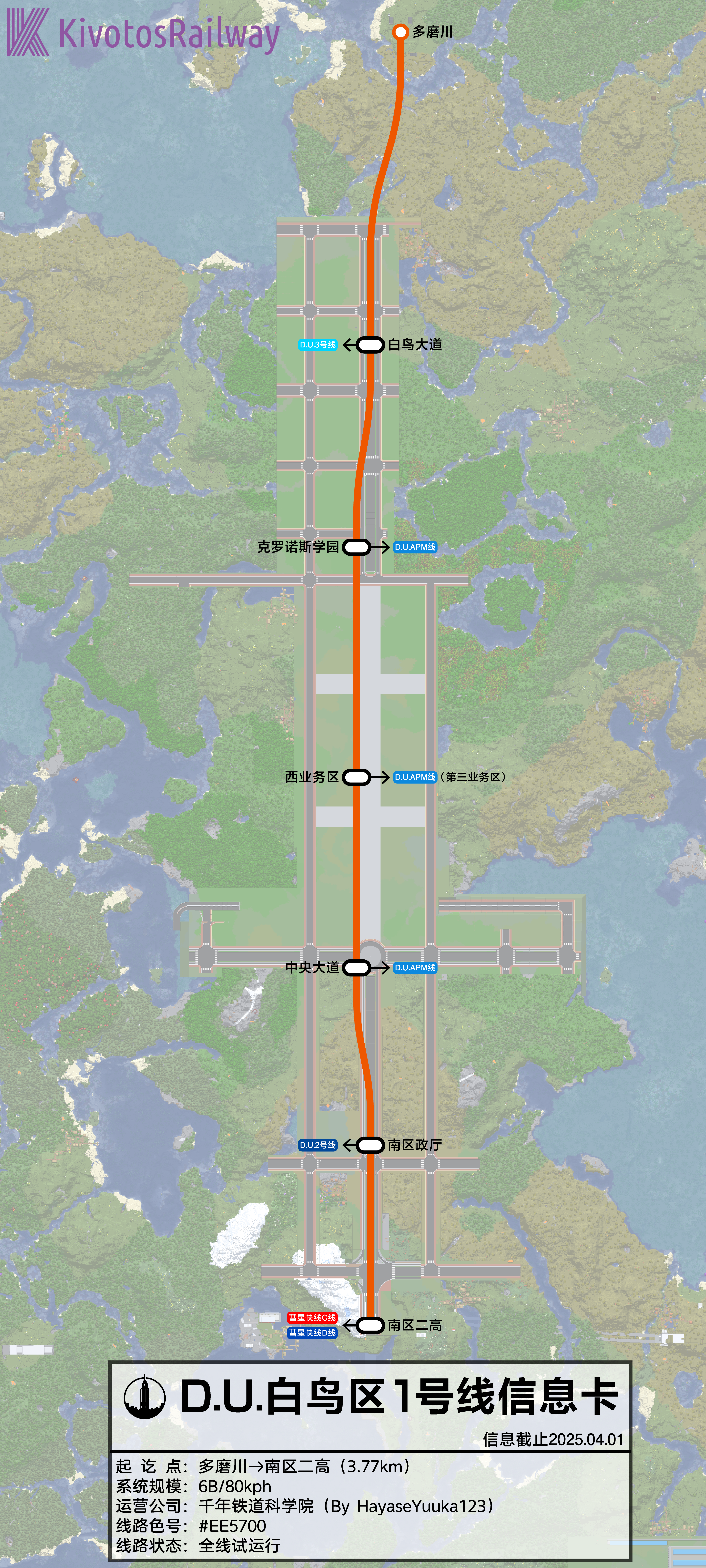 D.U.白鸟区地铁1号线信息卡