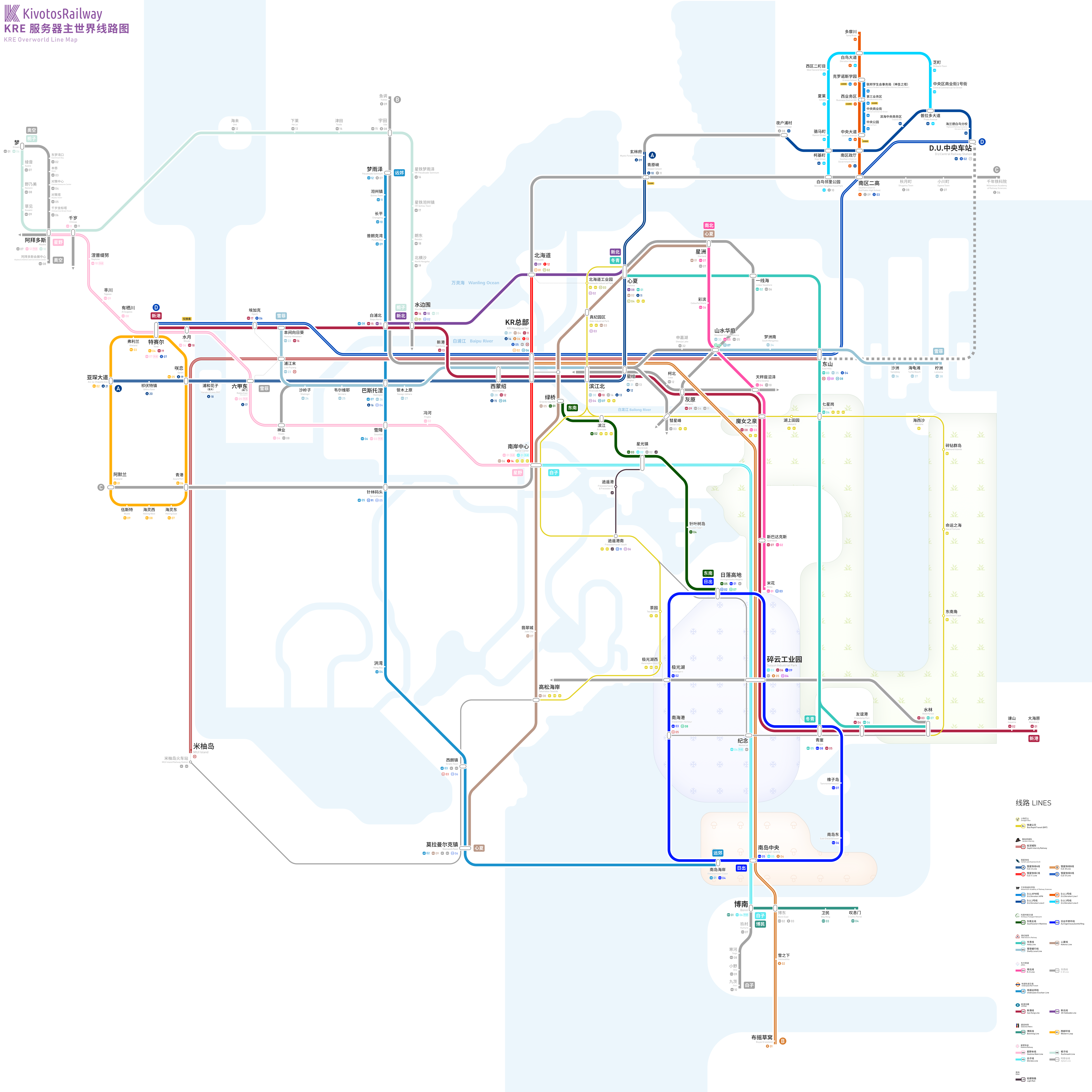 本服的轨道交通线路图（截止20250428）